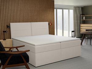 FEDVE Boxspringbett Schlafzimmerbett AMUR mit 2 Bettkästen, Doppelbett mit Bonell-Matratze und Topper 180x200