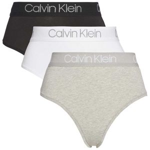 Calvin Klein Underwear High Waist Thong 3 Pack Black / White / Grey Heather S