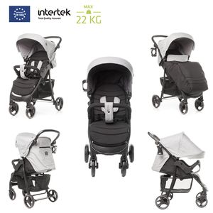 4BABY Rapid kočík športový kočík Veľký ľahký kočík nastavenie výšky rukoväte poťah nôh veľké kolesá Farba: Melange Light Grey