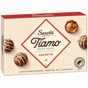 Sarotti Tiamo feinste Trüffel Amaretto Pralinen zartschmelzend (125g Packung) + usy Block
