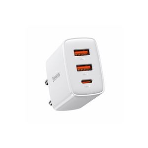 Baseus Compact Schnellladegerät USB Typ C / 2x USB 30W 3A Power Delivery Quick Charge weiß (CCXJ-E02)