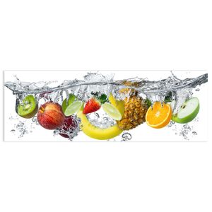 Glasbild Deco Glas Obst Tropfen  Wasser - Obst - Frisch - Gesund