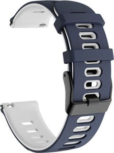Sport Ersatz Armband für Honor Magic Watch 2 42mm Silikon Band Loop, Farbe:Dunkelblau Weiß