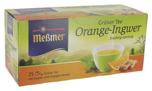 Meßmer Grüner Tee Orange und Ingwergeschmack fruchtig spritzig 43g