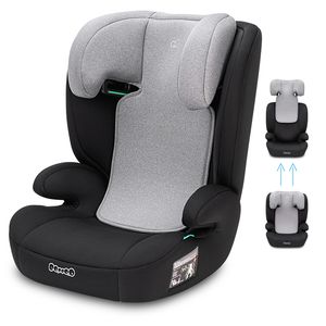 Booboo Safety Oslo Kindersitz i-Size, von 100 bis 150 cm, mitwachsend, ohne Isofix - Black Grey