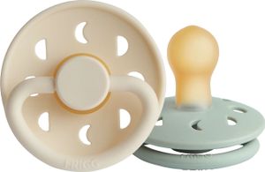 FRIGG Moon Schnuller Cream / Sage 0-6 Monate 2 Stück