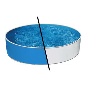 AZURO Basic V3 Stahlwandpool Set, Ø 240 x 90 cm, Pool, Innenfolie, Leiter, mit Skimfilter Azuro 2000 Filteranlage