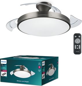 Philips Atlas LED Deckenleuchte Ventilator 28W+35W Nickel