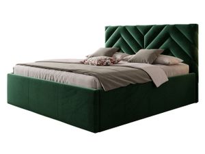 MIRJAN24 Polsterbett Azzuro, Bett mit Bettkasten, Polsterkopfteil, Gasdruckfeder und Lattenrost mit zwei verstellbare Füße (Farbe: Fresh 13, Größe: 160x200 cm)