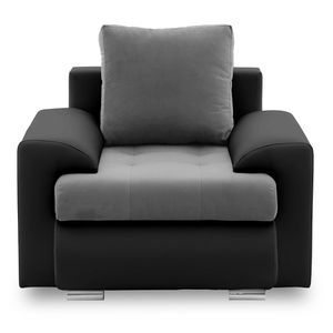 Sessel TOKIO IX Seßel - Farben zur Auswahl - klassische Sessel für Wohnzimmer STOFF JASMINE 96 + SOFT 11 Dunkelgrau&Schwarz