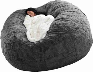 Gro?er Sitzsack-Bezug C Weicher & flauschiger berzug fr Schlafzimmer, Balkon, Wohnzimmer, ohne Fllung, gemtlicher runder Loungesessel-Bezug
