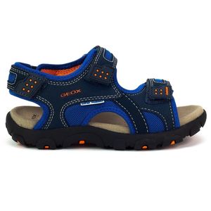 Geox JR Sandal Strada Sandalette blau Größe 33, Farbe: navy/orange