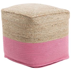 BELIANI Pouf Rosa/Beige Jute/Baumwolle Quadrat Boho-Stil