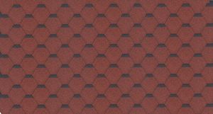 Bitumenschindeln Hexagonal Rock H-RED, rote Bitumen-Dacheindeckung
