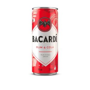 Miešaný nápoj Bacardi s rumom a kolou s alkoholom v plechovke 250 ml