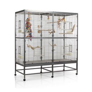 Vogelvoliere Casa 150 · Antik-Platinum · für Wellensittiche & Nymphensittiche