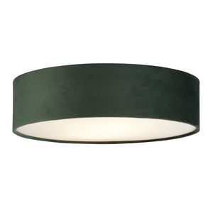 Deckenleuchte, Samt grün, weiß, D 38 cm