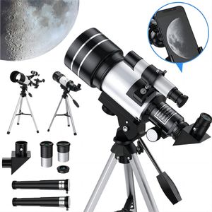 Astronomie Teleskop 150X Tragbares Refraktor Teleskop 300mm/70mm Spiegelteleskop mit Stativ mit Smartphone-Adapter Astronomie Teleskop 150X Tragbares Refraktor Teleskop 300mm/70mm Spiegelteleskop mit Stativ mit Smartphone-Adapter