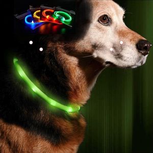 4er Set Hundehalsband LED 80cm Zuschneidbar Leuchthalsband Hunde Halsband Leuchtschlauch