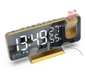 ANTCOOL FM-Radio LED-Digitalwecker Tischuhr elektronischer USB-Wecker 180° Projektionszeit Schlummerfunktion