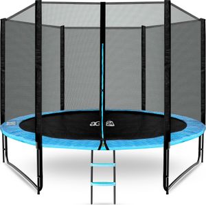Aga SPORT PRO Trampolin 305 cm Hellblau + Sicherheitsnetz + Leiter