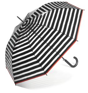 Regenschirm Damen Transparent Durchsichtig Automatik Streifen happy rain