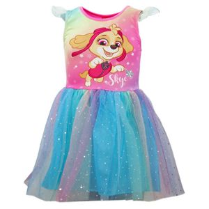 Paw Patrol Skye Regenbogen Mädchen Kinder Tüllkleid Kleid – Bunt / 122/128