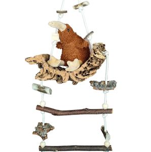 VoldoWood Kork-Schaukel L Vogel-Schaukel HALBRUND Vogel-Spielzeug Sitzstange Sitzbrett Natur-Holz Korkrinde Korkeiche Schreddern - Vögel Wellensittiche Sittiche Nager Hamster Maus - Handarbeit 700-787