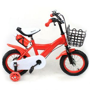 Kinderfahrrad mit Stützräder 12 Zoll Jungen Mädchen Rot Fahrrad für Kinder Kinderrad Kohlenstoffstahl Anfängerfahrrad
