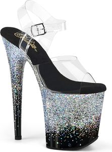FLAMINGO-808SS Damen Sandale von Pleaser, Transparent Silber , EU 40, US 10