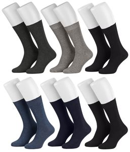 Tobeni 6 Paar Herrensocken Diabetiker Socken Baumwolle ganz ohne Gummi, Farbe:Farbig sortiert (2), Grösse:47-49