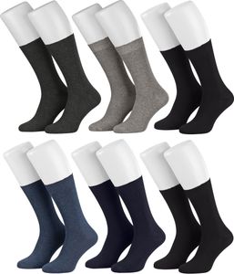 Tobeni 6 Paar Herrensocken Diabetiker Socken Baumwolle ganz ohne Gummi, Farbe:Farbig sortiert (2), Grösse:47-49