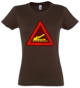 Urban Backwoods Crocodile Warning Sign I Damen T-Shirt, Größe:2XL