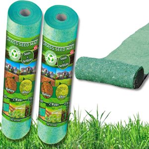 Starlyf® Grass Seed Mat -  2er Set Matten mit Grassamen für den Garten 10m x 0,45m, Rasensaat, Nachsaat, Schattenrasen auch für trockene Böden - Aus der TV Werbung