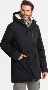 Ombre Clothing Pánska parka Kinte čierna L