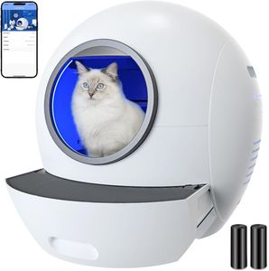 ELS PET Selbstreinigende Katzentoilette: Extra große automatische Katzentoilette für mehrere Katzen, intelligente Katzentoilette, Sicherheitsschutz/ge