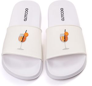 Occulto Damen & Herren Spritz Motiv Badelatschen 1er Pack (Model: Lou)