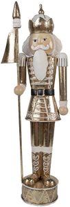 Clayre & Eef Weihnachtsdekoration Nussknacker 40 cm Goldfarbig Eisen