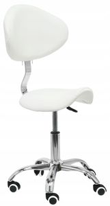 Kosmetická stolička sedlo s opěradlem bílá