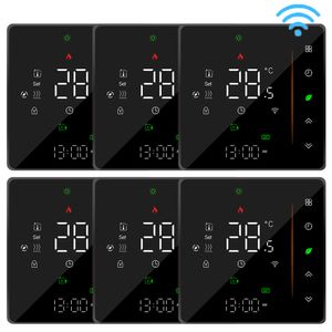 6X WiFi Intelligent Raumthermostat Thermostat, Warmwasserbereitung, wifi fußbodenheizung APP Control Voice Heizung Kompatibel mit Alexa/Google für zu Hause 5A - Schwarz