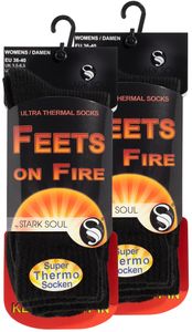 Stark Soul® Thermo Socken 2er Pack FEETS on FIRE 36-40 schwarz