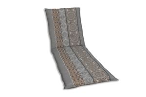 GO-DE Textil, Liegenauflage, Ornamentstreifen grau beige, 20315-05