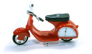 Siva Clock Scooter rot Motorroller Quarzuhr aus Metall
