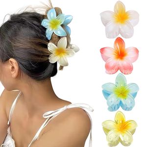 INF Haarspangen mit Blumen im 4er-Pack Weiß/Orange/Gelb/Blau