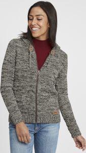 OXMO OXPhiladelphia Damen Strickjacke Grobstrick Cardigan mit Kapuze Reißverschluss 100% Baumwolle Regular fit