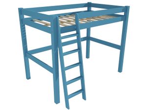 Patrová zvýšená postel 8X8 04B (Rozměr: 140 x 200 cm, Barva dřeva: barva modrá)