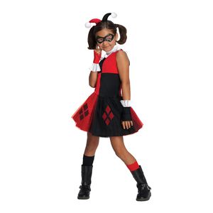 Harley Quinn - Kostüm - Kinder BN5166 (S) (Rot/Schwarz)
