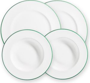 Gmundner Keramik Grüner Rand Jedálenský set pre 2 osoby Gourmet
