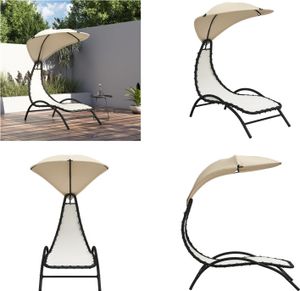 vidaXL Sonnenliege mit Dach Creme 167x80x195 cm Stoff und Stahl - Sonnenliege Mit Dach - Sonnenliegen Mit Dach - Sonnenliege - Gartenliege vidaXL Sonnenliege mit Dach Creme 167x80x195 cm Stoff und Stahl - Sonnenliege Mit Dach - Sonnenliegen Mit Dach - Sonnenliege - Gartenliege