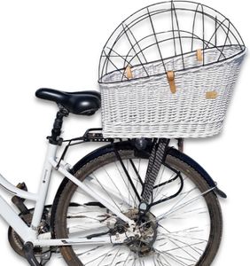 Hundefahrradkorb für Gepäckträger, Weidenkorb Fahrradkorb Gepäckträgerkorb, weiße Farbe 56x46x34cm - WikliBOX Hundefahrradkorb für Gepäckträger, Weidenkorb Fahrradkorb Gepäckträgerkorb, weiße Farbe 56x46x34cm - WikliBOX